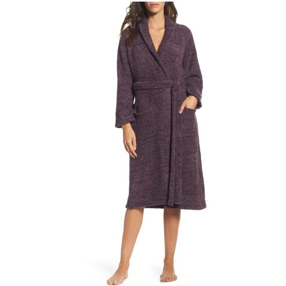 Barefoot Dreams Purple Cozychic Long Robe Size 1 Missing Belt - Picture 1 of 5